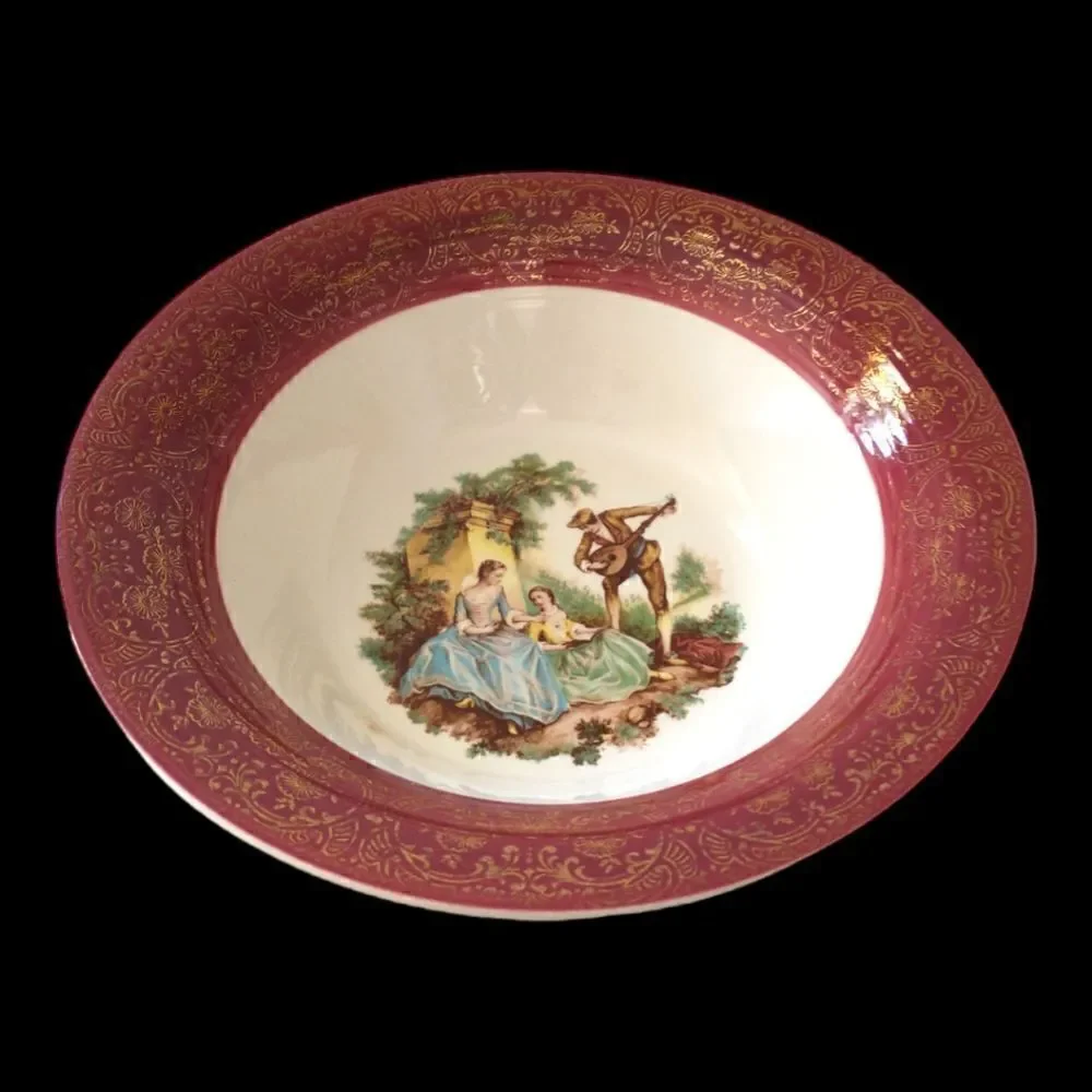 Sebring Pottery SERENADE Serving‎ Bowl Courting Couple Dish Romantic Victorian